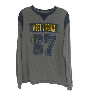 Russell WVU West Virginia Long Sleeve Tshirt Mens Large Gray Fanwear
